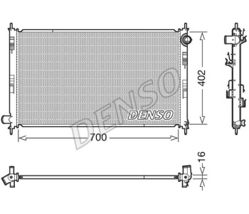Радиатор, охлаждане на двигателя DENSO DRM46017 за NISSAN QASHQAI (J10, JJ10) от 2007 до 2013