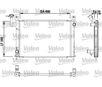 Радиатор, охлаждане на двигателя VALEO 730406 за NISSAN SUNNY II (B12) купе от 1986 до 1991