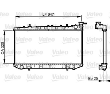 Радиатор, охлаждане на двигателя VALEO 731665 за NISSAN SUNNY III (N14) седан от 1990 до 1996