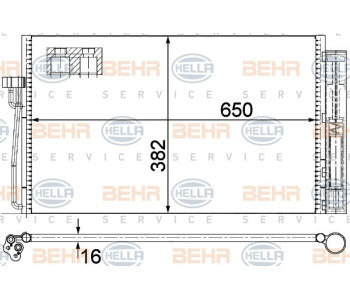 Кондензатор, климатизация HELLA 8FC 351 302-251 за NISSAN X-TRAIL (T30) от 2001 до 2007