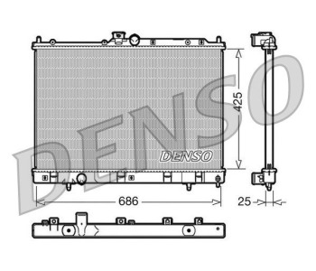 Радиатор, охлаждане на двигателя DENSO DRM46005 за NISSAN X-TRAIL (T30) от 2001 до 2007