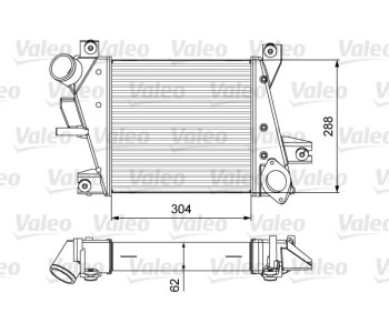 Интеркулер (охладител за въздуха на турбината) VALEO 818360 за NISSAN X-TRAIL (T30) от 2001 до 2007