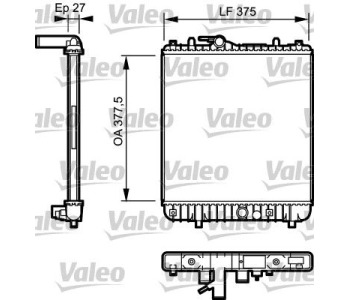 Радиатор, охлаждане на двигателя VALEO 734331 за OPEL AGILA (A) (H00) от 2000 до 2007