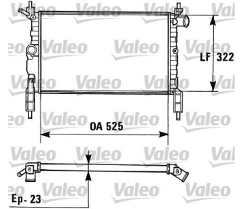 Радиатор, охлаждане на двигателя VALEO 730975 за OPEL ASTRA F (53_, 54_, 58_, 59_) хечбек от 1991 до 1998