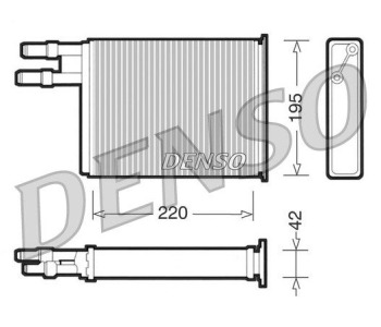 Топлообменник, отопление на вътрешното пространство DENSO DRR20001 за OPEL ASTRA F (53_, 54_, 58_, 59_) хечбек от 1991 до 1998