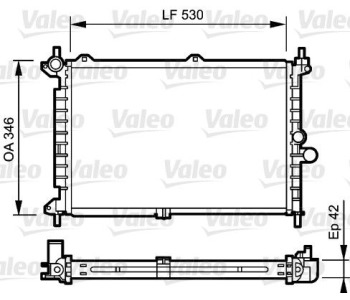 Радиатор, охлаждане на двигателя VALEO 734242 за OPEL ASTRA F (53_, 54_, 58_, 59_) хечбек от 1991 до 1998