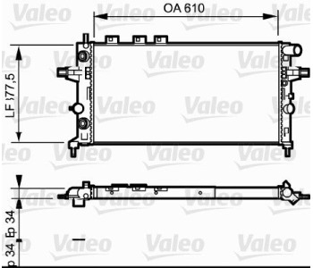 Радиатор, охлаждане на двигателя VALEO 732548 за OPEL ASTRA G (F70) товарен от 1999 до 2005