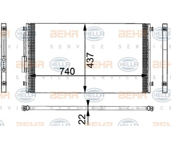 Кондензатор, климатизация HELLA 8FC 351 301-774 за OPEL ASTRA H (L35) комби от 2004 до 2014