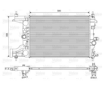 Радиатор, охлаждане на двигателя VALEO 701594 за OPEL ASTRA J (P10) хечбек от 2009 до 2015