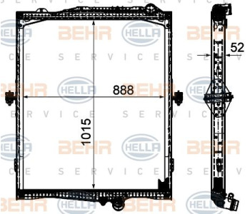 Радиатор, охлаждане на двигателя HELLA 8MK 376 910-351 за OPEL ASTRA J комби от 2010 до 2015