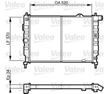 Радиатор, охлаждане на двигателя VALEO 731217 за OPEL CORSA B (S93) хечбек от 1993 до 2002