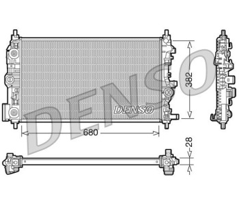 Радиатор, охлаждане на двигателя DENSO DRM20038 за OPEL CORSA C (F08, F68) от 2000 до 2009