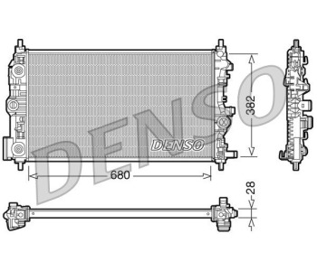 Радиатор, охлаждане на двигателя DENSO DRM20038 за OPEL TIGRA B (X04) кабрио от 2004 до 2009