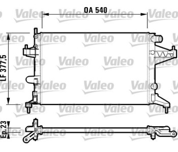 Радиатор, охлаждане на двигателя VALEO 732826 за OPEL COMBO C товарен от 2001 до 2011