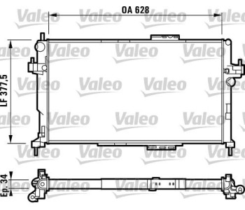 Радиатор, охлаждане на двигателя VALEO 732824 за OPEL COMBO C пътнически от 2001 до 2011