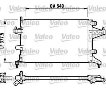 Радиатор, охлаждане на двигателя VALEO 732825 за OPEL COMBO C пътнически от 2001 до 2011