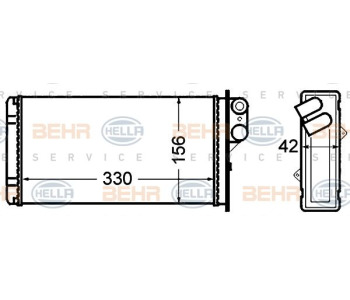 Топлообменник, отопление на вътрешното пространство HELLA 8FH 351 311-234 за OPEL MERIVA A (X03) от 2003 до 2010