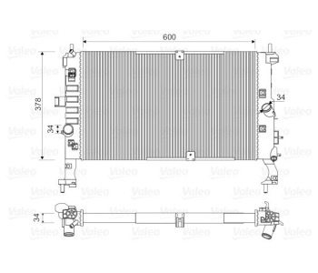 Радиатор, охлаждане на двигателя VALEO 734386 за OPEL MERIVA A (X03) от 2003 до 2010