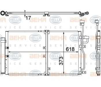 Кондензатор, климатизация HELLA 8FC 351 309-564 за OPEL MERIVA B (S10) от 2010