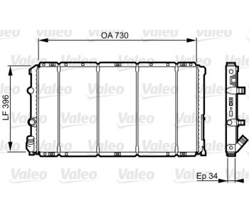 Радиатор, охлаждане на двигателя VALEO 732050 за OPEL MOVANO (U9, E9) платформа от 1998 до 2010