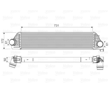 Интеркулер (охладител за въздуха на турбината) VALEO 818561 за OPEL MOVANO B (X62) кутия от 2010