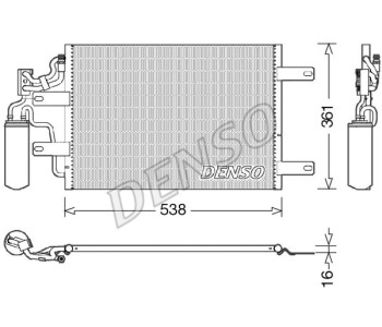 Кондензатор, климатизация DENSO DCN20030 за OPEL VECTRA B (J96) хечбек от 1995 до 2003