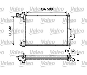 Радиатор, охлаждане на двигателя VALEO 732349 за OPEL VECTRA B (J96) хечбек от 1995 до 2003