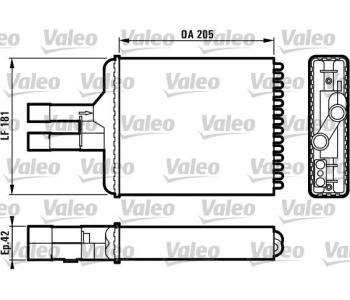 Топлообменник, отопление на вътрешното пространство VALEO 812117 за OPEL VECTRA B (J96) седан от 1995 до 2002