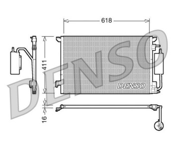 Кондензатор, климатизация DENSO DCN20032 за OPEL VECTRA C SIGNUM (Z03) хечбек от 2003 до 2009