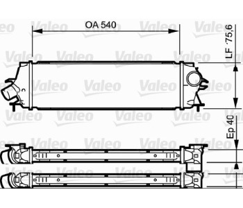 Интеркулер (охладител за въздуха на турбината) VALEO 818771 за OPEL VIVARO A (E7) платформа от 2001 до 2014
