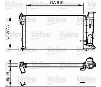 Радиатор, охлаждане на двигателя VALEO 731176 за CITROEN ZX (N2) комби от 1993 до 1999