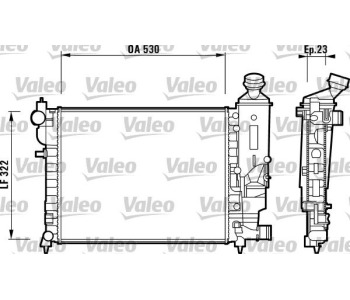 Радиатор, охлаждане на двигателя VALEO 732882 за PEUGEOT 106 II (1) от 1996 до 2004
