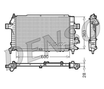 Радиатор, охлаждане на двигателя DENSO DRM21012 за PEUGEOT 205 I (741B, 20D) кабриолет от 1986 до 1995