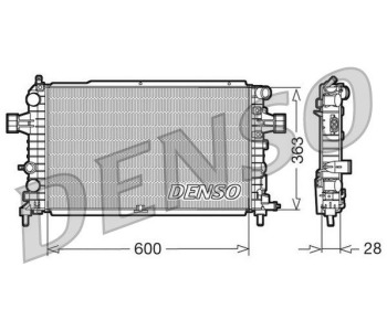 Радиатор, охлаждане на двигателя DENSO DRM21013 за PEUGEOT 205 товарен от 1994 до 1997