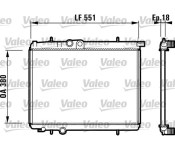 Радиатор, охлаждане на двигателя VALEO 732886 за PEUGEOT 206 (2A/C) хечбек от 1998 до 2009