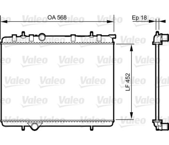 Радиатор, охлаждане на двигателя VALEO 735090 за PEUGEOT 206+ (T3E) от 2009 до 2013