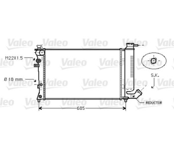 Радиатор, охлаждане на двигателя VALEO 734445 за PEUGEOT 306 (7E, N3, N5) комби от 1994 до 2002
