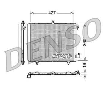 Кондензатор, климатизация DENSO DCN21015 за PEUGEOT 307 (3E) Break комби от 2002 до 2008