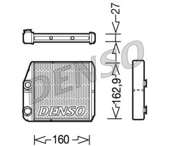 Топлообменник, отопление на вътрешното пространство DENSO DRR21002 за PEUGEOT 307 CC (3B) кабрио от 2003 до 2009