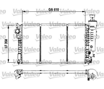 Радиатор, охлаждане на двигателя VALEO 730573 за PEUGEOT 405 II (4E) комби от 1992 до 1998