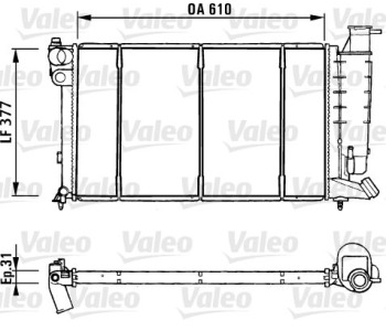 Радиатор, охлаждане на двигателя VALEO 731181 за PEUGEOT 405 II Box Body / Estate (4E_) от 1992 до 1995