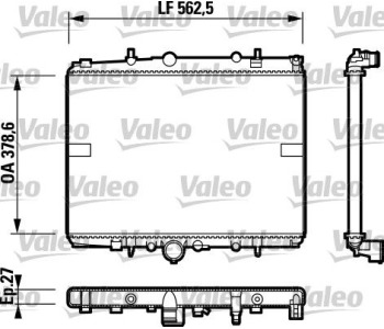 Радиатор, охлаждане на двигателя VALEO 732599 за PEUGEOT 406 (8C) купе от 1997 до 2004