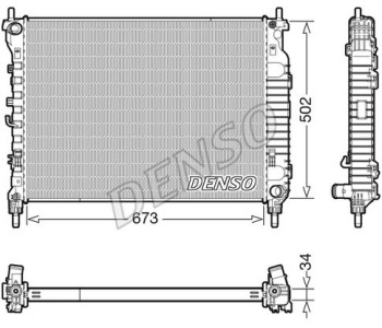 Радиатор, охлаждане на двигателя DENSO DRM21072 за PEUGEOT 505 (551A) от 1979 до 1996