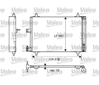 Кондензатор, климатизация VALEO 817667 за PEUGEOT 406 (8C) купе от 1997 до 2004