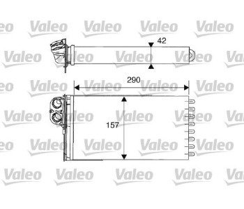 Топлообменник, отопление на вътрешното пространство VALEO 812212 за PEUGEOT 607 (9D, 9U) от 2000 до 2010