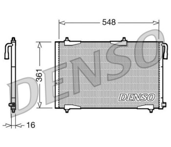 Кондензатор, климатизация DENSO DCN21007 за PEUGEOT BOXER (244, Z_) пътнически от 2001 до 2005