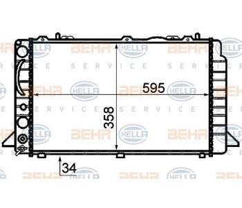 Радиатор, охлаждане на двигателя HELLA 8MK 376 715-361 за RENAULT ESPACE I (J11_) от 1984 до 1992