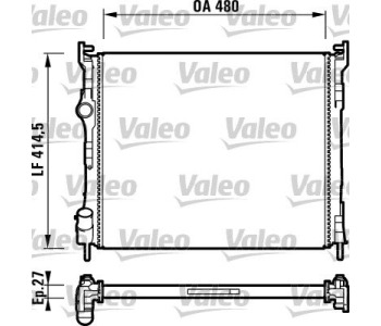 Радиатор, охлаждане на двигателя VALEO 732737 за RENAULT THALIA/SYMBOL I (LB0/1/2_) от 1998 до 2008