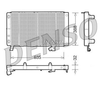 Радиатор, охлаждане на двигателя DENSO DRM23016 за RENAULT CLIO II (SB0/1/2_) товарен от 1998 до 2005