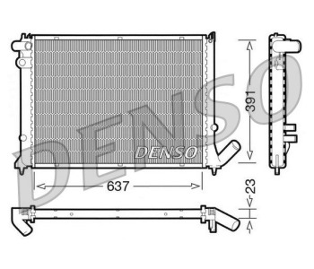 Радиатор, охлаждане на двигателя DENSO DRM23009 за RENAULT CLIO II (SB0/1/2_) товарен от 1998 до 2005